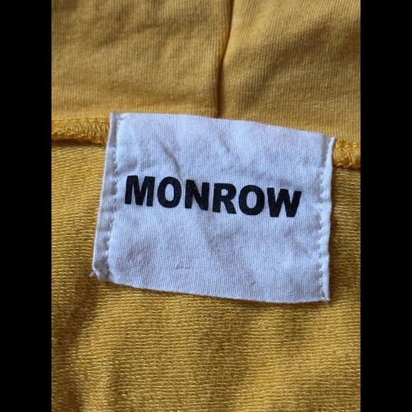 Monrow Sweater Large Womens Orange Fleece Pullover Crewneck Hoodie Stretch - Picture 6 of 8